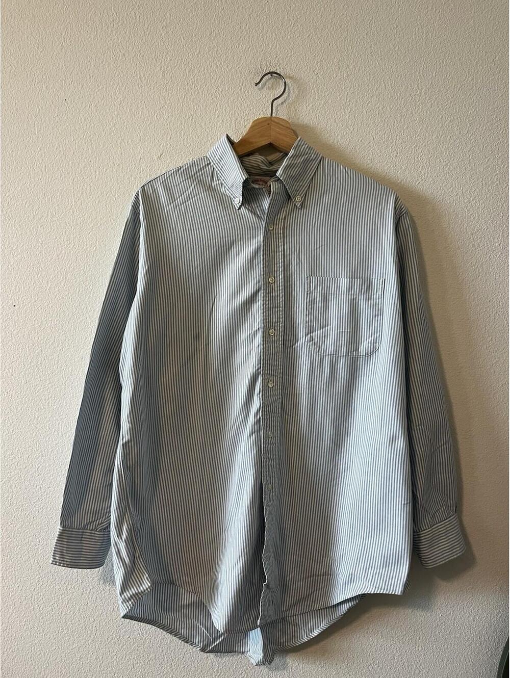 VTG Brooks Brothers Makers OCBD Men's 15.5 Blue Striped